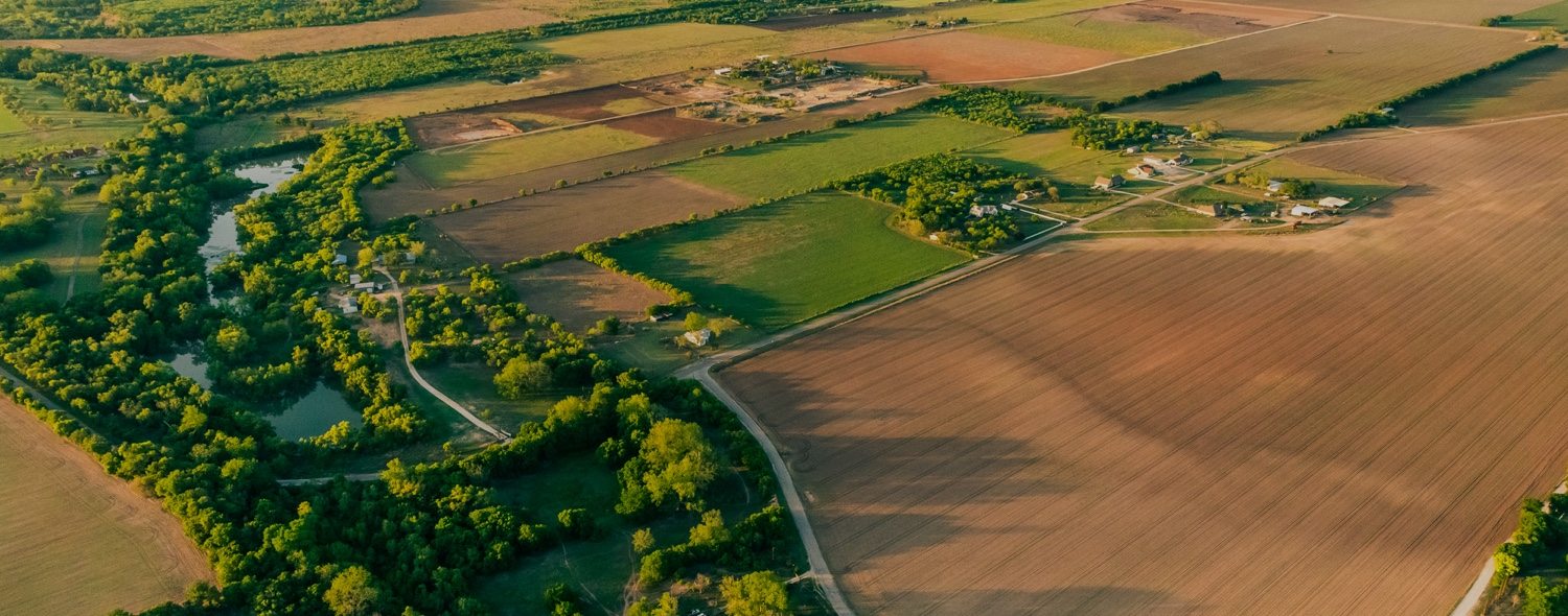 Aerial view of farmland